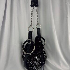 Alexander McQueen Black Suede Studded Bucket Bag